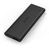 AUKEY Externer Akku ultra dünn 3600mAh für iPhone 6, iPhone 6 plus, 5s und für andere Geräte mit 1.5A Eingangsstrom, mit 20cm Lightning Kabel (Schwarz)