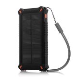 Poweradd Apollo 3 Solar Externer Akku Solar Ladegerät Solar Panel Handy Ladegerät mit 8000mAh Kapazität für Handy, Smartphone, Tablet, Kamera, PSP, MP3, Navigation und andere Geräte (Orange)