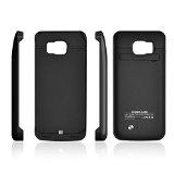 iProtect Power Case Hülle mit integriertem Ersatz Akku 4,2A 4200mAh für Samsung Galaxy S6 Batterie in schwarz