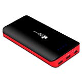 EC Technology 22400 mAh Externer Akku mit 3 USB (5.5A) Ausgangen hohe Kapazitat Powerbank Dual Eingang Port (4A) Tragbar Hochleistungsakku für iPhone iPad Samsung und andere Smartphones - Schwarz/Rot