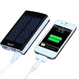 GRDE® 10000mAh Power Bank Doppel USB Ports Externe Akku Batterie Ladegerät für meisten Phones Headlampen Kopflampen (Mit Spezielle Funktion: Solar Aufladung bei Außen Notsituation)