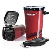 BESTEK Tasseförmiger KFZ Wechselrichter 200W mit 2 USB Anschlüsse + Zigarettenanzünder-Adapter
